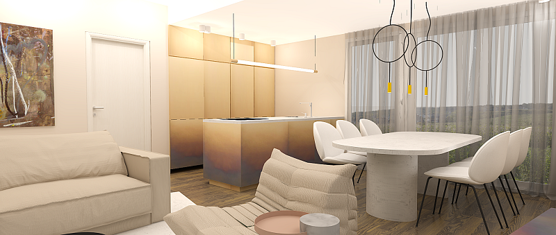 Obývací pokoj s kuchyní (Gold)